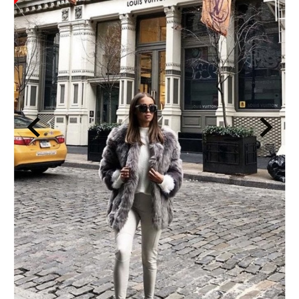 Gray Jayley faux fur coat